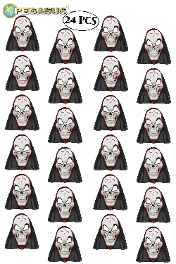 MASCHERA MORTE CON CAPPUCCIO DI HALLOWEEN CF 24 PZ